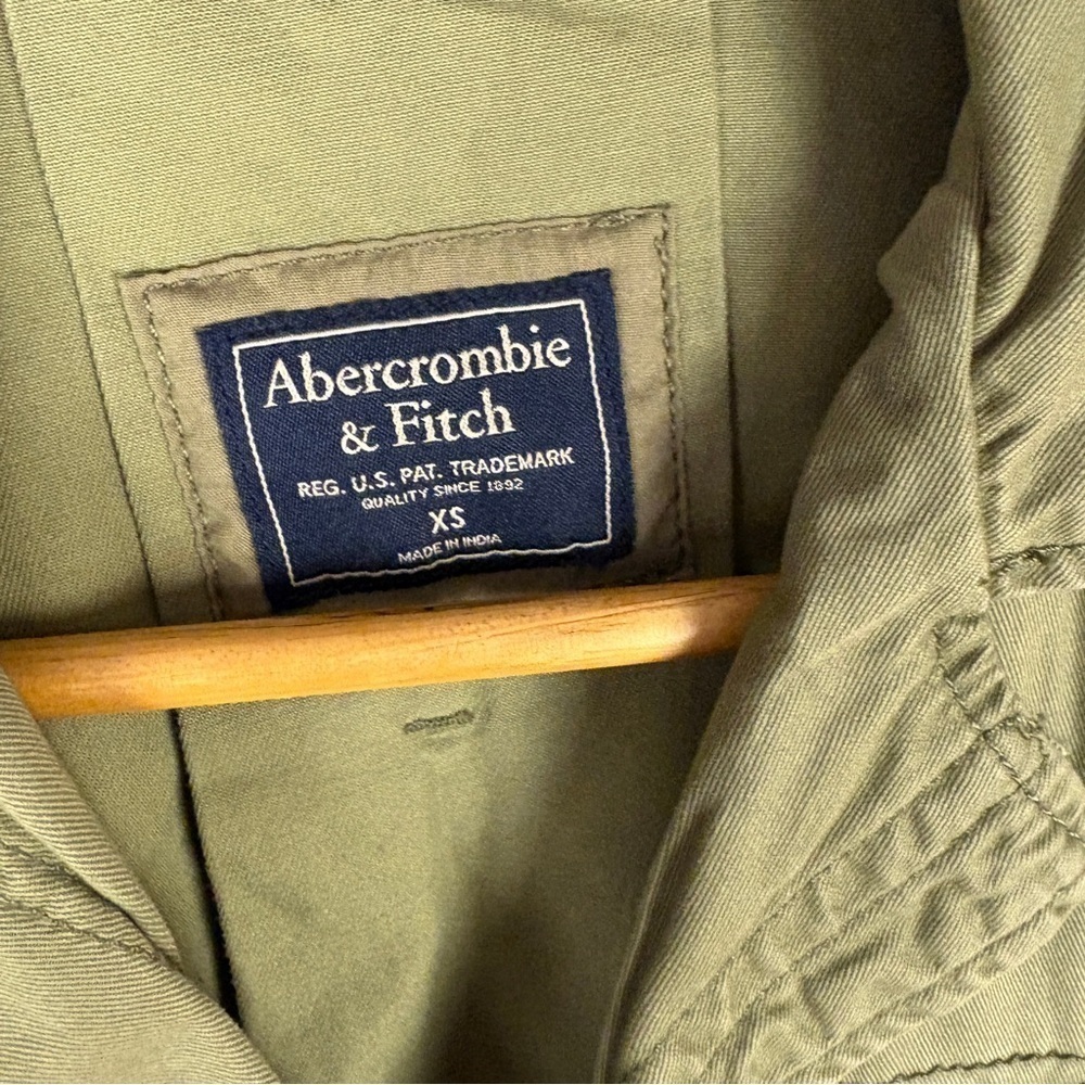 Abercrombie & Fitch Green Utility Jacket Cargo Grunge Military Y2K - Picture 6 of 6